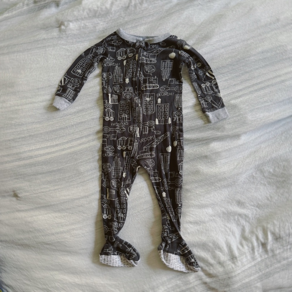 Carter's Black and Gray Footed One Piece Pajama